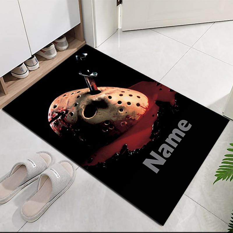 Custom Name Friday the 13th Printed Carpet, for Office Chair Living Room Bedroom Kitchen Room Decor Gifts.