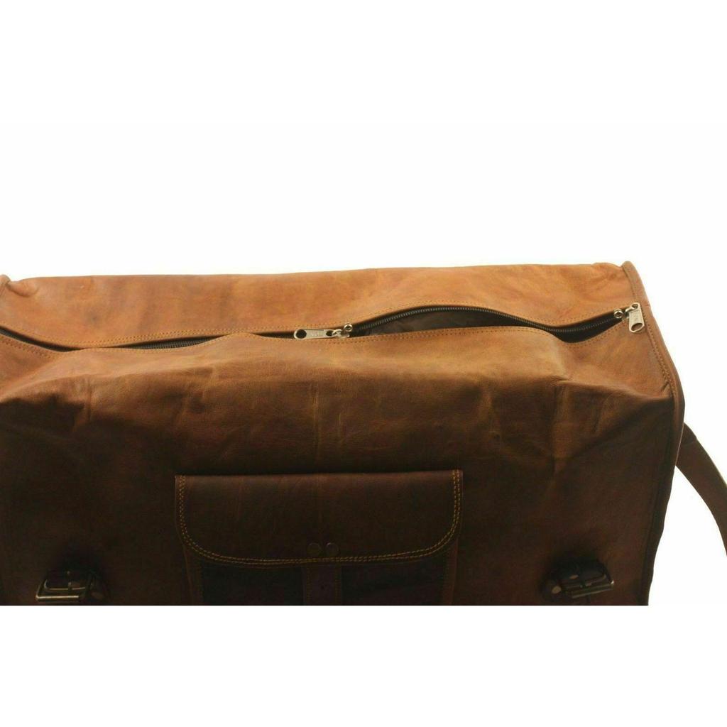 Спортивная сумка Duffle из козьей кожи для ночного путешествия, натуральная винтажная сумка