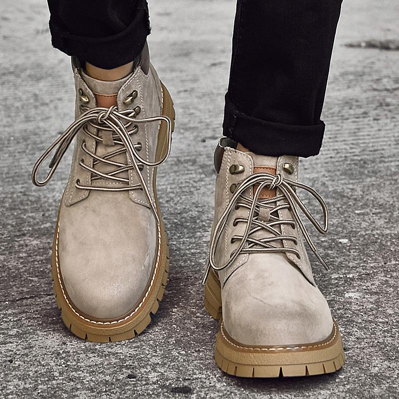 Модная шнуровка, формальная деловая обувь, повседневная обувь для прогулок, мужские мотоботы, классические мужские кроссовки с высоким верхом, мужские универсальные базовые ботинки
