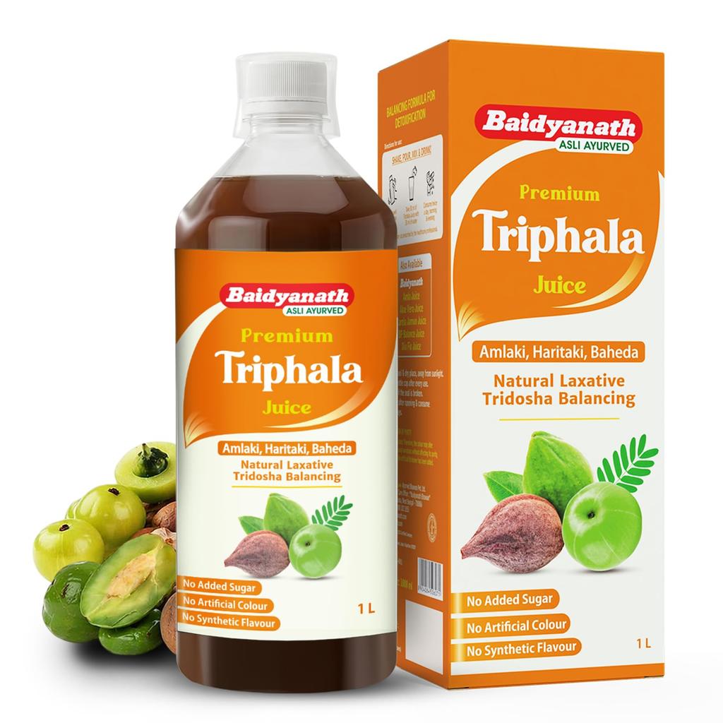 Baidyanath Asli Ayurved Premium Triphala Juice - 1L | 100% Ayurvedic Formula | Supports Gut Health & Digestion | Helps with Constipation & Digestive