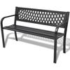 Steel Garden Bench - Black - 118 X 50 X 75 Cm