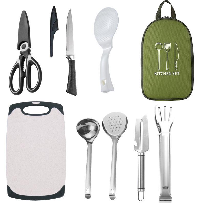 Portable Outdoor Tableware Set Picnic Knives Kitchenware Picnic Supplies Complete Camping Equipment for Camping