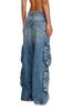 Diesel Women's Denim Cargo Pants, Loose Fit, 25-inch, Indigo Blue, A118710NLAX