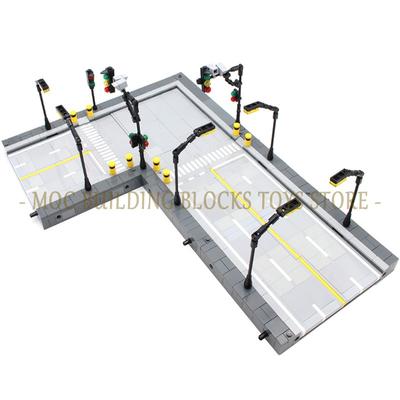 Мощная Городская Транспортная Система Блоки Городская Транспортная Сеть Светофоры и Железная Дорога Кирпичи Общественных Зданий Креативные Дизайнерские Игрушки