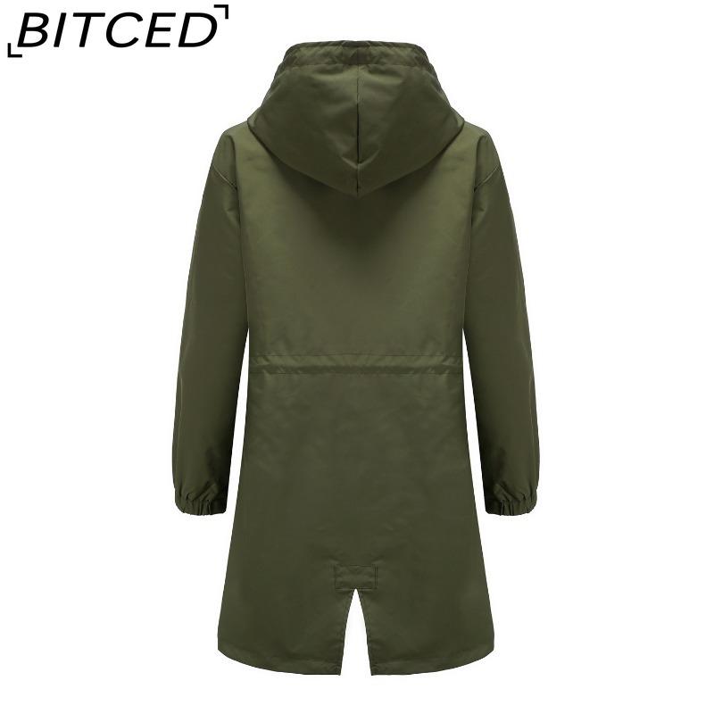 BITCED Осенне-зимний водоотталкивающий тренч с капюшоном, женское повседневное длинное пальто свободного кроя, больших размеров, верхняя одежда для улицы от дождя