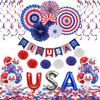 Independence Day Party Decoration Memorial Day Red Blue And White Flag Balloon Cover