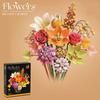 Ceremony Flowers Building Blocks Set Botanical Collection Rose Bouquet Bricks Puzzle Hobbies Girl's Gift Flower Holiday Gift