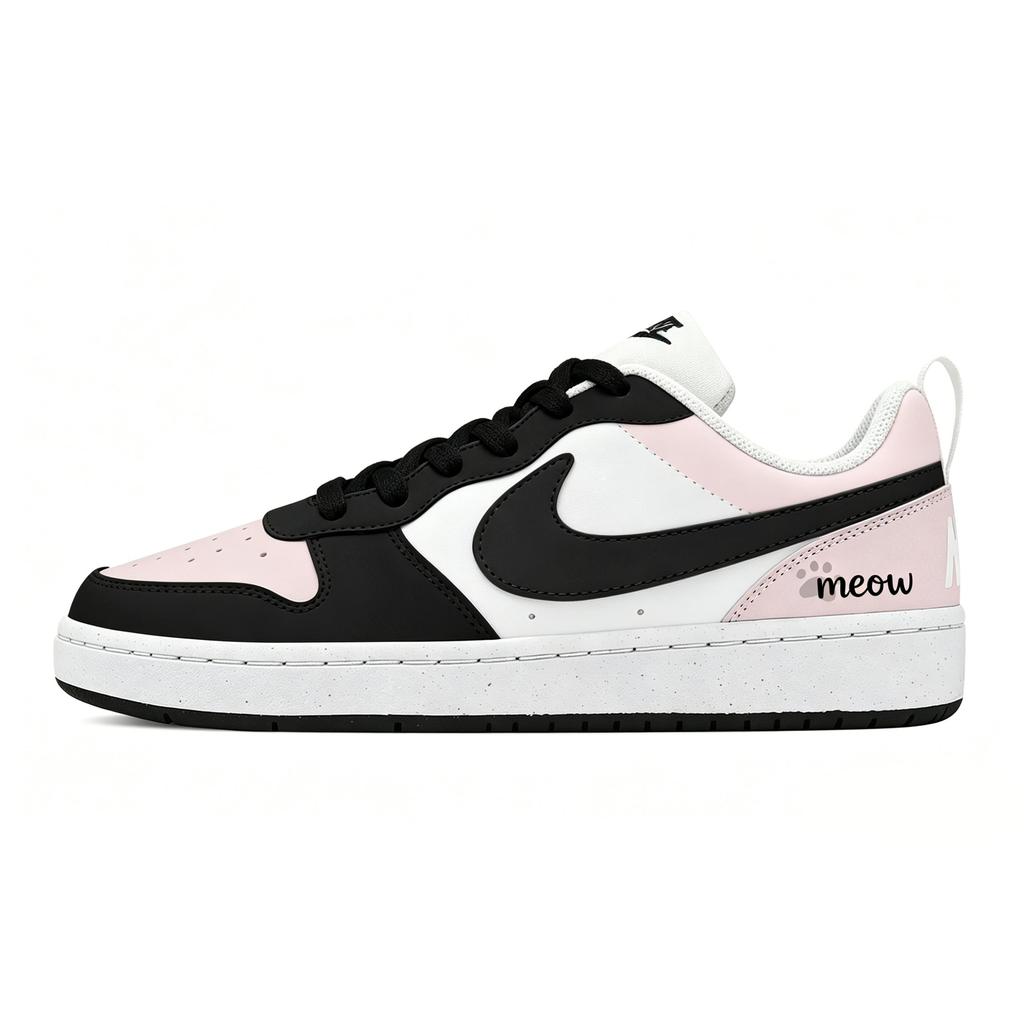 Nike Court Borough Meowth Heartbeat Low top Skateboard Shoes Unisex Black Pink DV5456-131(Team529-)
