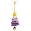 Knitted Christmas Tree Ornament Multi-Layered Mini Crochet Christmas Tree Hanging Decoration with Bell And Star Top Colorful Small Xmas Tree