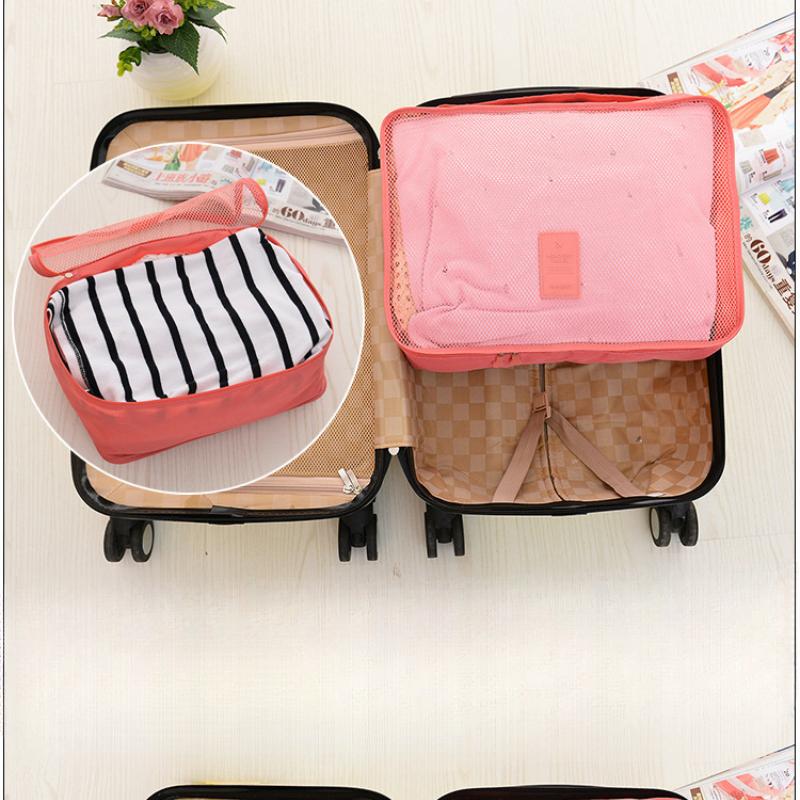 Дорожная сумка для хранения багажа, одежды, обуви, сортировочная сумка для деловых поездок, многофункциональный дорожный набор из 6 предметов