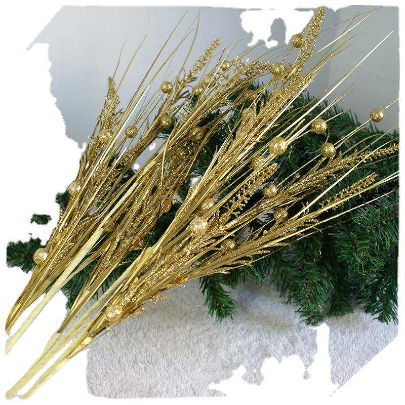 Holiday Glitter Foxtail & Peacock Grass Branches for Tree Decor