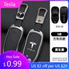 Автомобильная наклейка 2025 Новый Tesla Сплав цинка Кожаный брелок для ключей автомобиля Чехол-держатель для Tesla Model 3 Model S Model Y Prote
