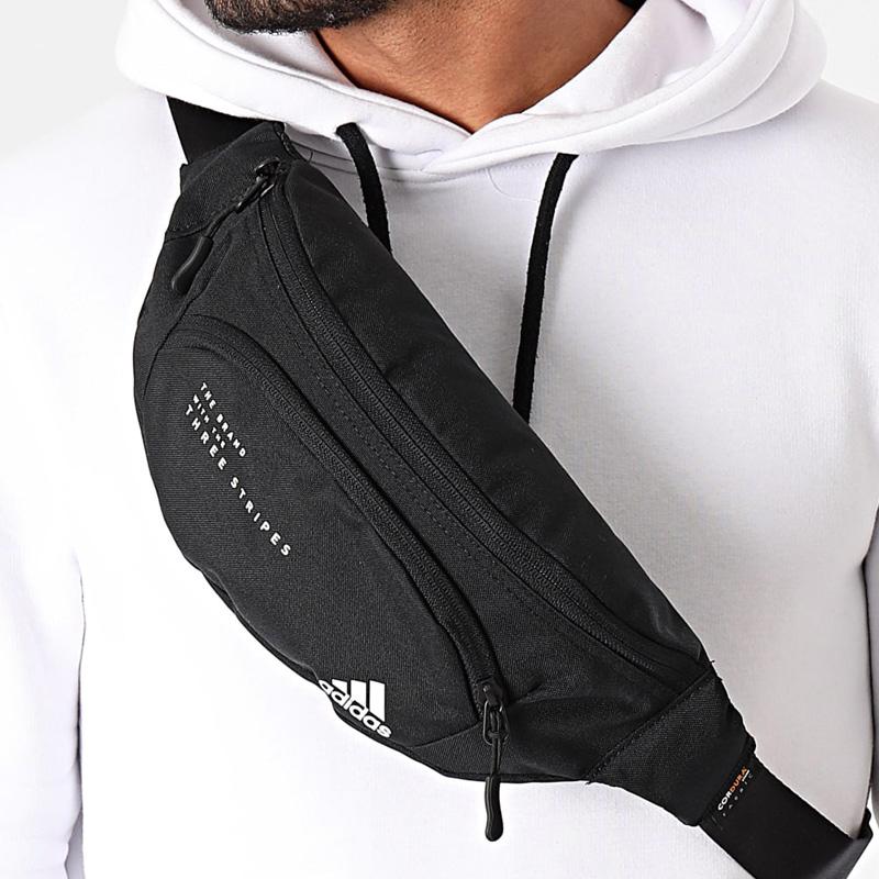 adidas Полиэстеровая наплечная сумка, сумка-кроссбоди, поясная сумка, обычная, унисекс, черная, Adidas GL8606