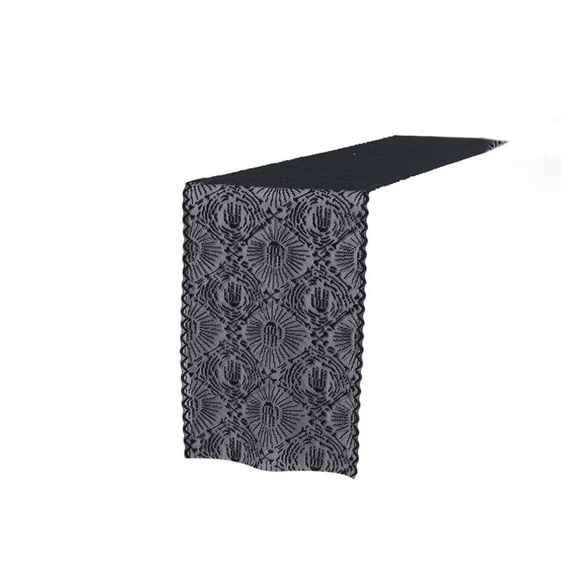 1 шт., домашний декор, черная скатерть, украшение для праздничного стола, кружевная паутина, скатерть на Хэллоуин, скатерть