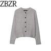 ZA Fall and Winter New Women's Clothing ZR Fashion Wind Loose Soft Round Neck Long Sleeves Knitting Outwear 2142145 803