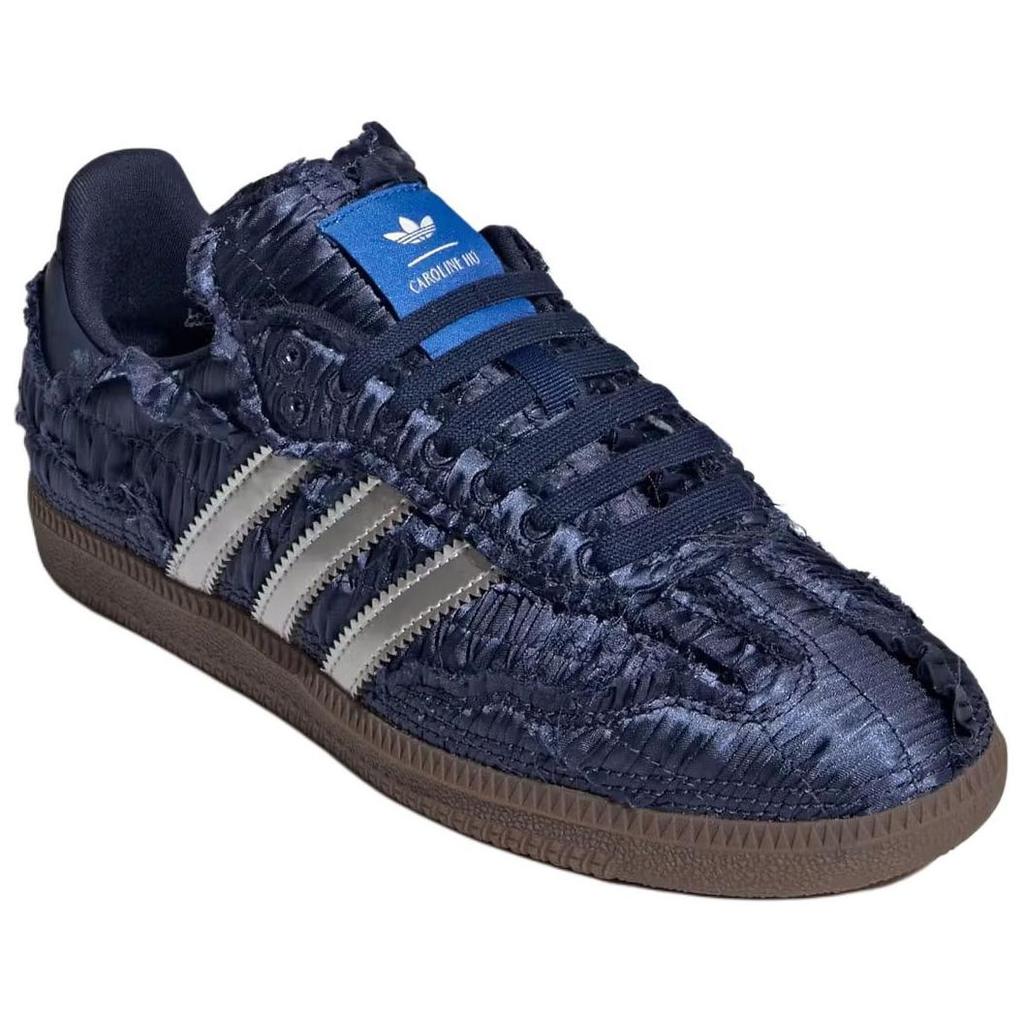 Caroline Hu X Adidas Samba OG Satin Pack - Dark Blue Men Sneakers Silver-Metallic Chalk-White JP9282