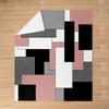 Geometry Fleece Throw Blanket Ultra Soft Cozy Modern Geometric Flannel Blanket for Sofa Couch Bed Chair Camping Travel Or Dorm