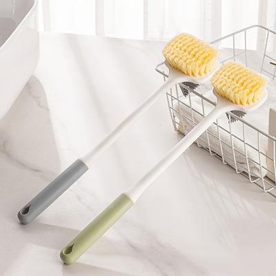 1 шт. Щетка для мытья ног с длинной ручкой для домашнего использования, идеально подходит для отшелушивания и чистки ног и спины в ванной комнате.