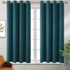 Set of 2  Room Darkening Thermal Insulated Polyester Blackout Curtain ( Dark Green )