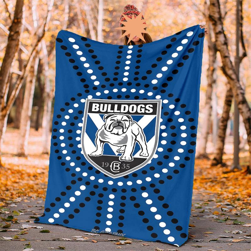 Western Bulldogs Flannel Blanket Soft Warm All-Season Throw, Design for Camping, Car Travel, Hiking Sofa, Bed, Office Perfect Gift for Parties