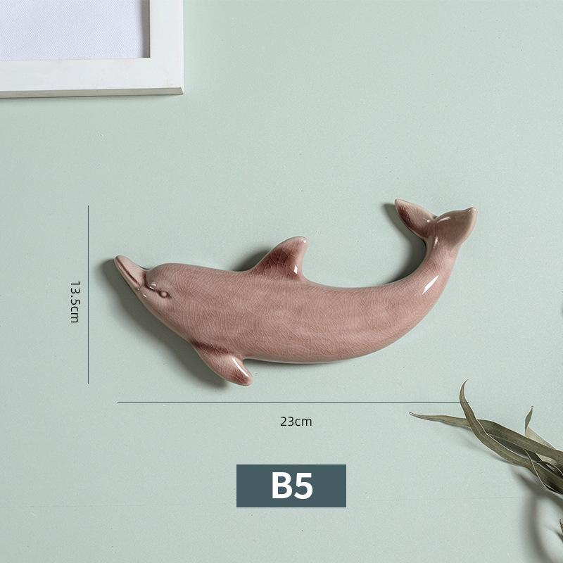 1 шт. 3D керамические фрески в скандинавском стиле с дельфинами, настенные фоны, декор для ремесел, ресторана, гостиной, офиса, украшения