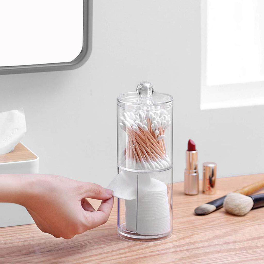 Креативная коробка для макияжа для ванной комнаты, прозрачная круглая акриловая коробка для хранения, двухслойная