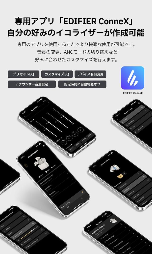 Премия Edifier NeoDots Полностью беспроводные наушники с активным шумоподавлением Bluetooth, оснащенные шумоподавлением, 56 часов воспроизведения, беспроводная зарядка, износ