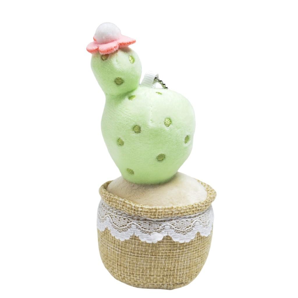 Cute Cactus Potted Plant With Lace Decoration Succulent Plush Pendant Toy