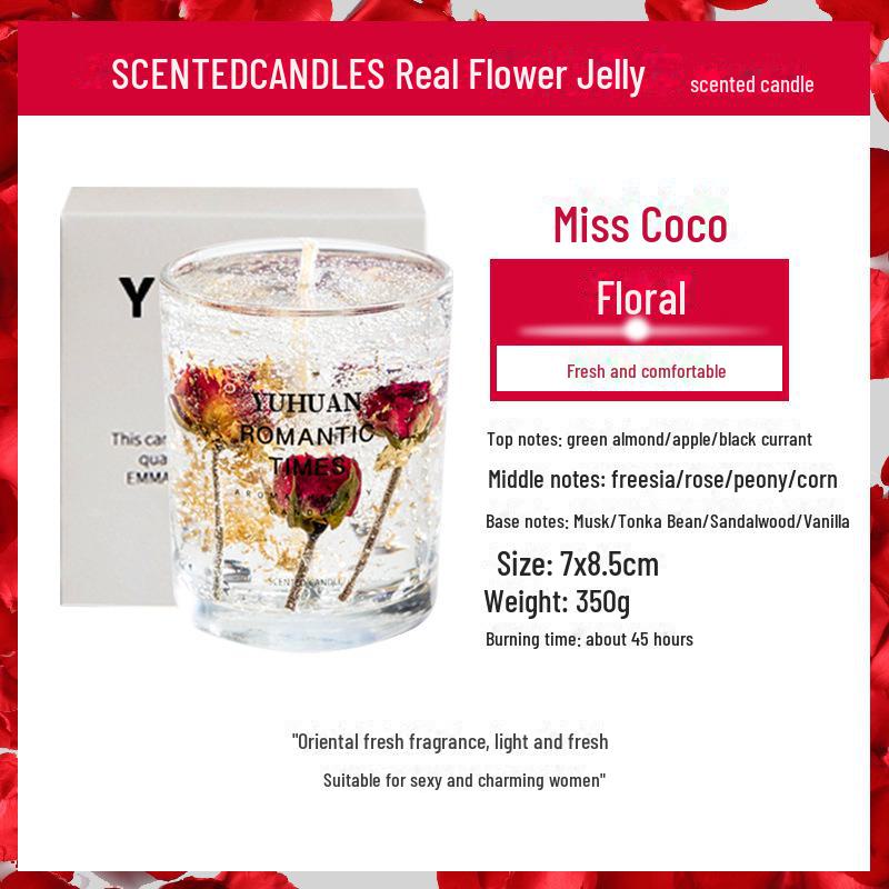 Jelly Candle, Gold Foil, Smokeless, Long-lasting Fragrance