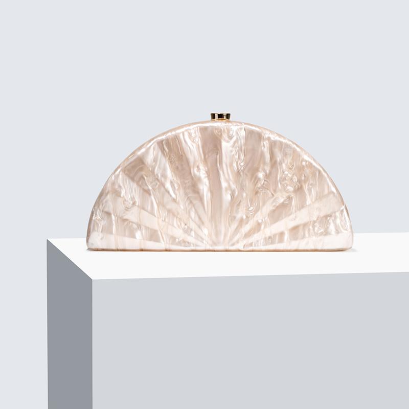 Sector Semicircle Wedding Crossbody Bag Fashion Acrylic Shoulder Bags Evening Party Clutch Luxury High Quality Branded Copy Bags