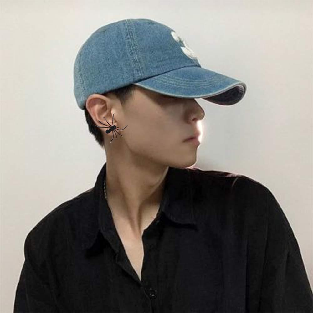 Металлические серьги-пауки Хип-хоп серьги-гвоздики с пауками Модные серьги-гвоздики Ювелирные изделия