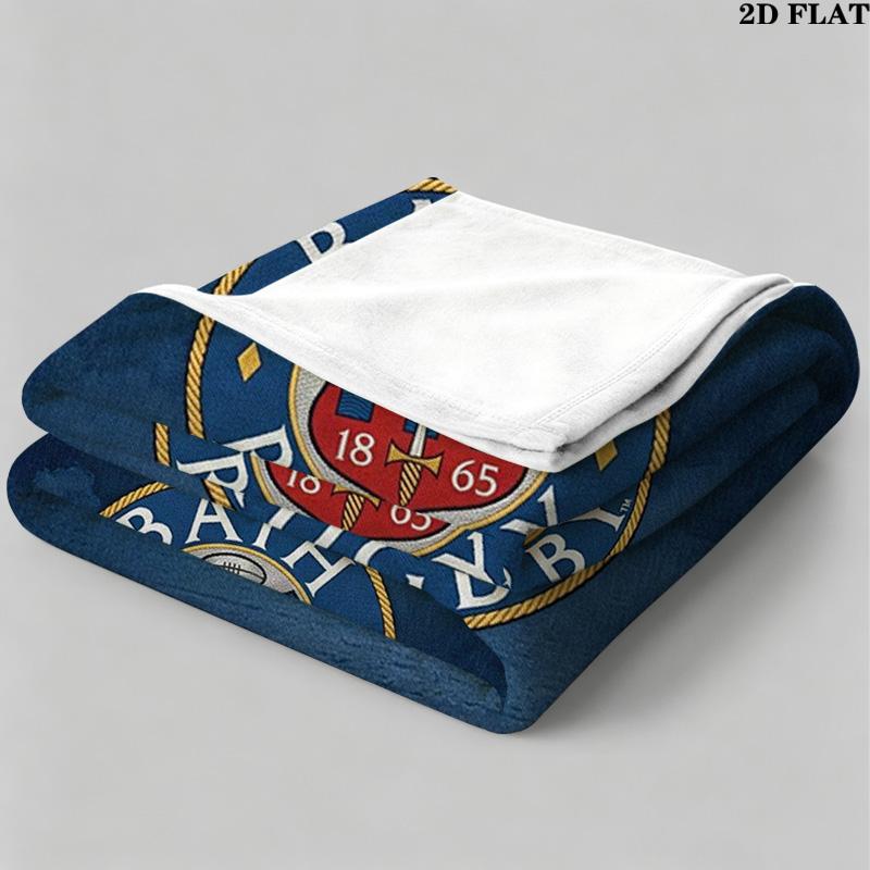 Bath Rugby Print Flannel Blanket High Quality Warm Comfortable Cover for All Seasons Perfect for Gifts Home Decor