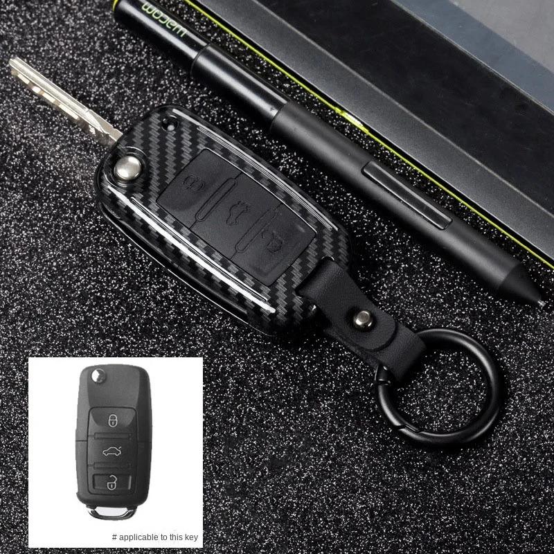 Чехол для автомобильного ключа из углеродного волокна ABS для VW Volkswagen Polo Golf 4 5 6 7 T5 Passat B6 B5 Skoda Octavia A5 A7 Seat Leon Ibiza Ateca