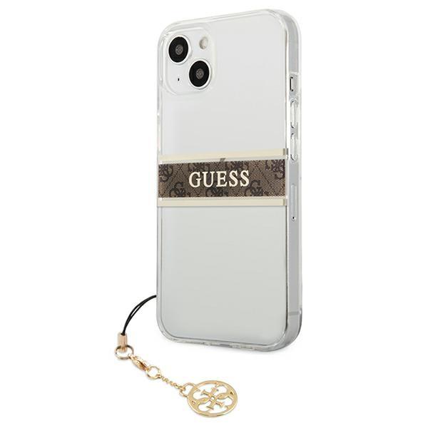 Guess Guhcp13Skb4Gbr Iphone 13 Mini 5,4 Transparent Hardcase 4G Brown Strap Charm