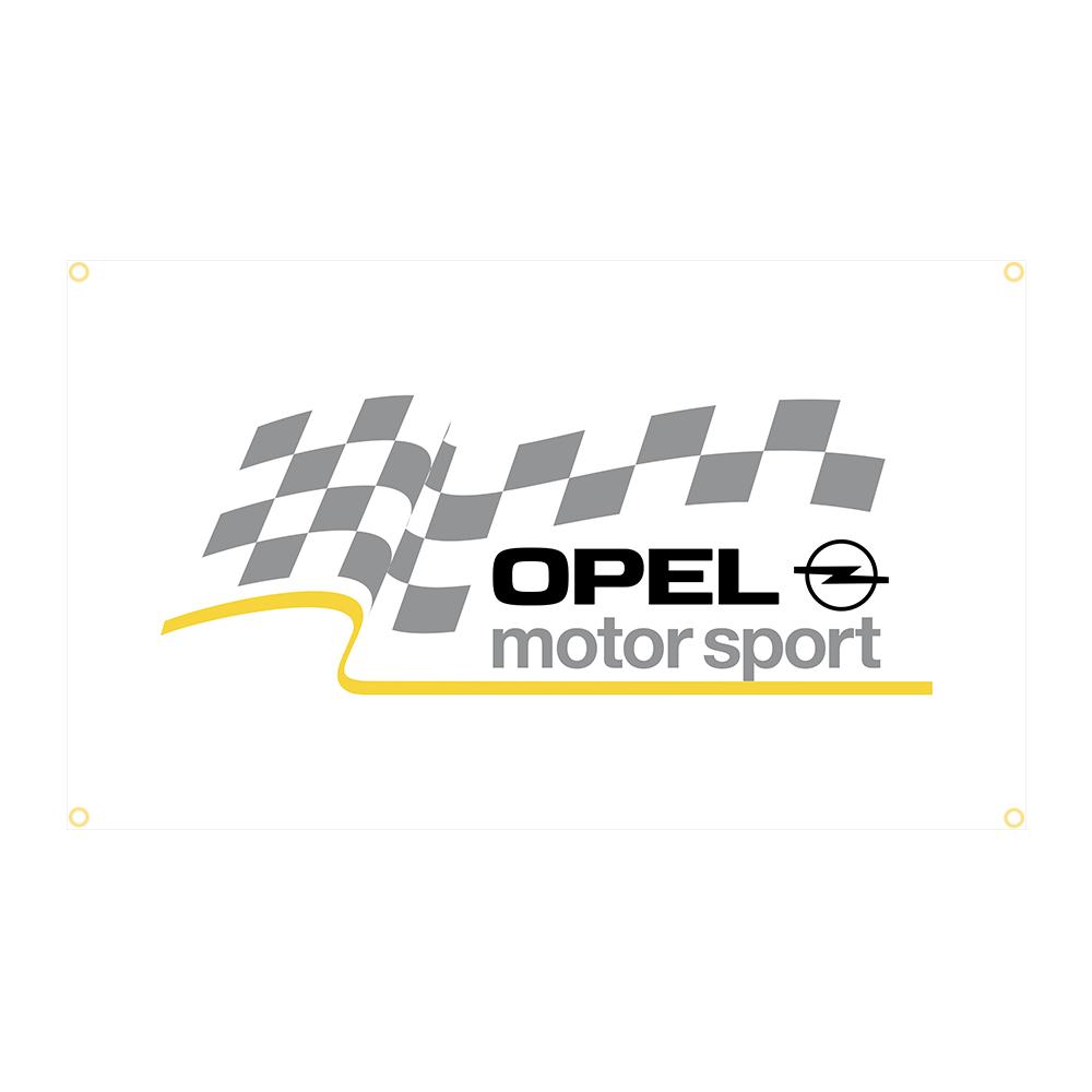 90x150см Флаг с металлическим логотипом Opels Motor Sport, полиэстер, печатный, Баннер-гобелен для украшения гаража или улицы