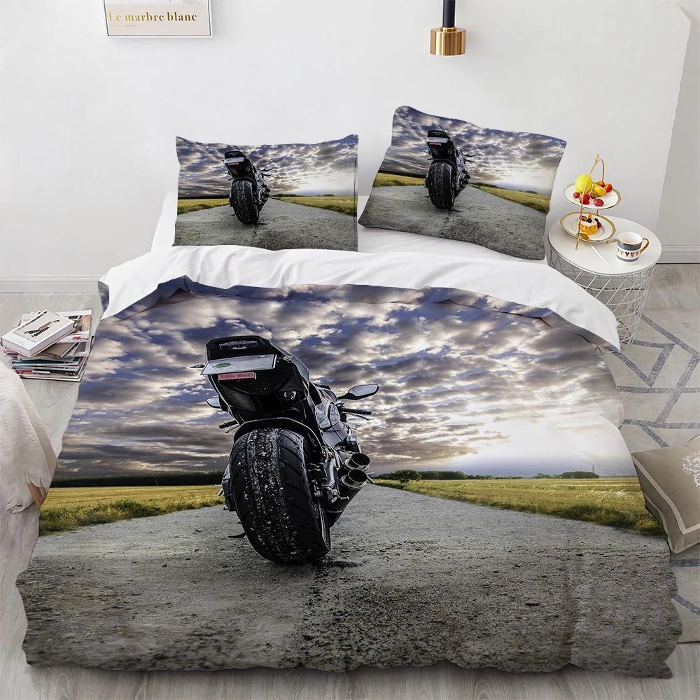 Пододеяльник с изображением мотоциклиста King Queen 3D Motocross Extreme Sport Комплект постельного белья для подростков, взрослых, мужчин, молодежи, Dirt Bike, пододеяльник