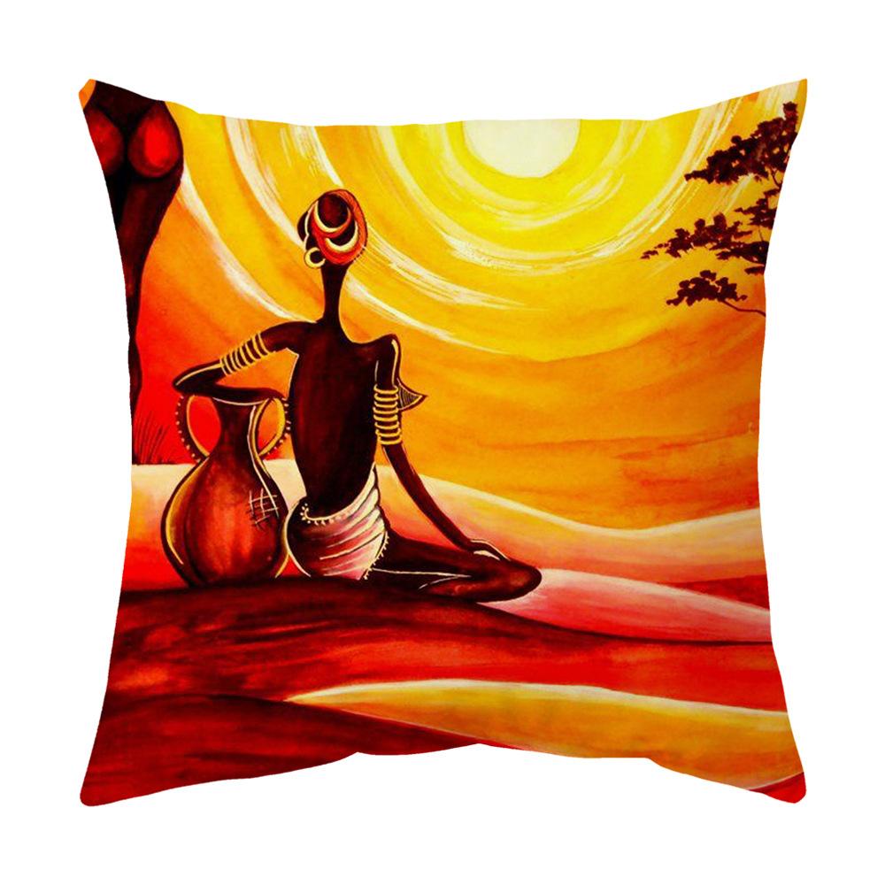 Красочная расписанная вручную египетская черная наволочка для подушки в машину, подушка для дивана, домашняя подушка