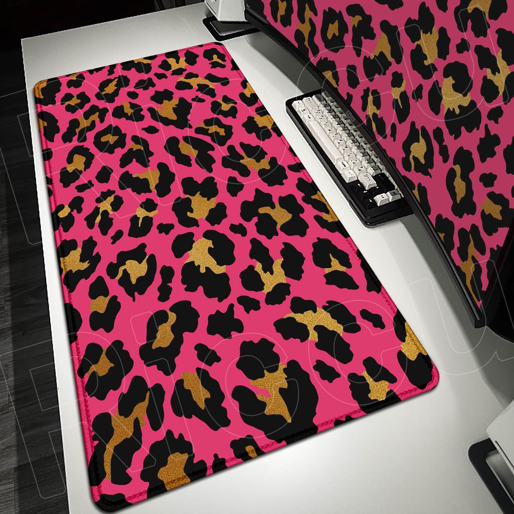 Fashion Leopard Print 120x60cm Oversized Keyboard Desk Pad Home Office Decoration Carpet Laptop Gaming Accessories Girl Mousepad