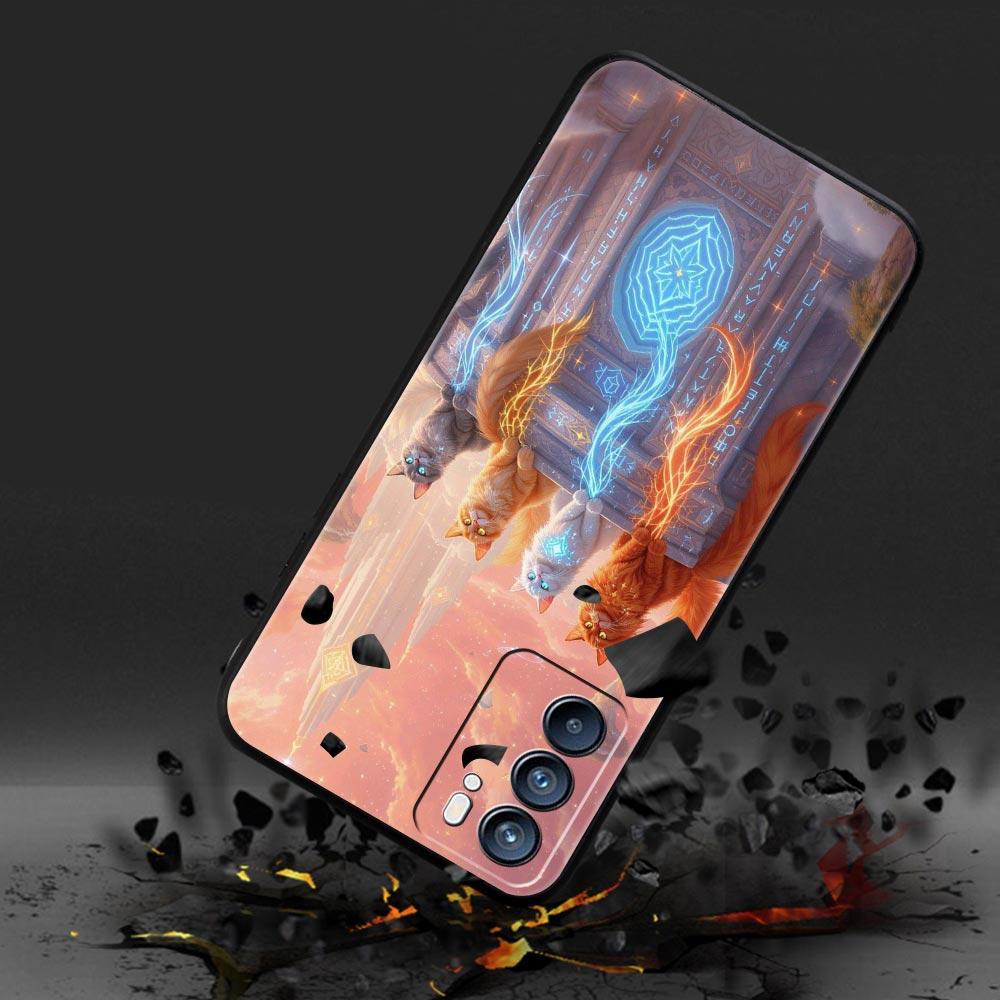 Чехол для телефона Cover For Oppo A17 A31 A54 A57 A78 A79 Find X5 X6 Reno 7 8 10 11 12 13 F Pro Мягкий ТПУ корпус Животное Кот Татуировка Capas