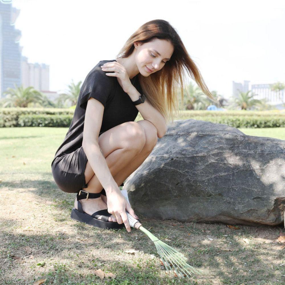 Садовые грабли с удобной рукояткой, 9 зубьев, 15,5 дюймов, ручные грабли, садовая вилка, грабли для травы, для двора