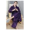 Thickened Extended Bathrobe Coral Velvet Pajamas Nightgown Night-robe for Couple Men Women Homewear