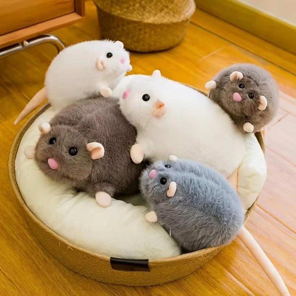 Soft Furry Texture Fancy Rat Pencil Case Plush Zipper Pen Pouch Student Stationery