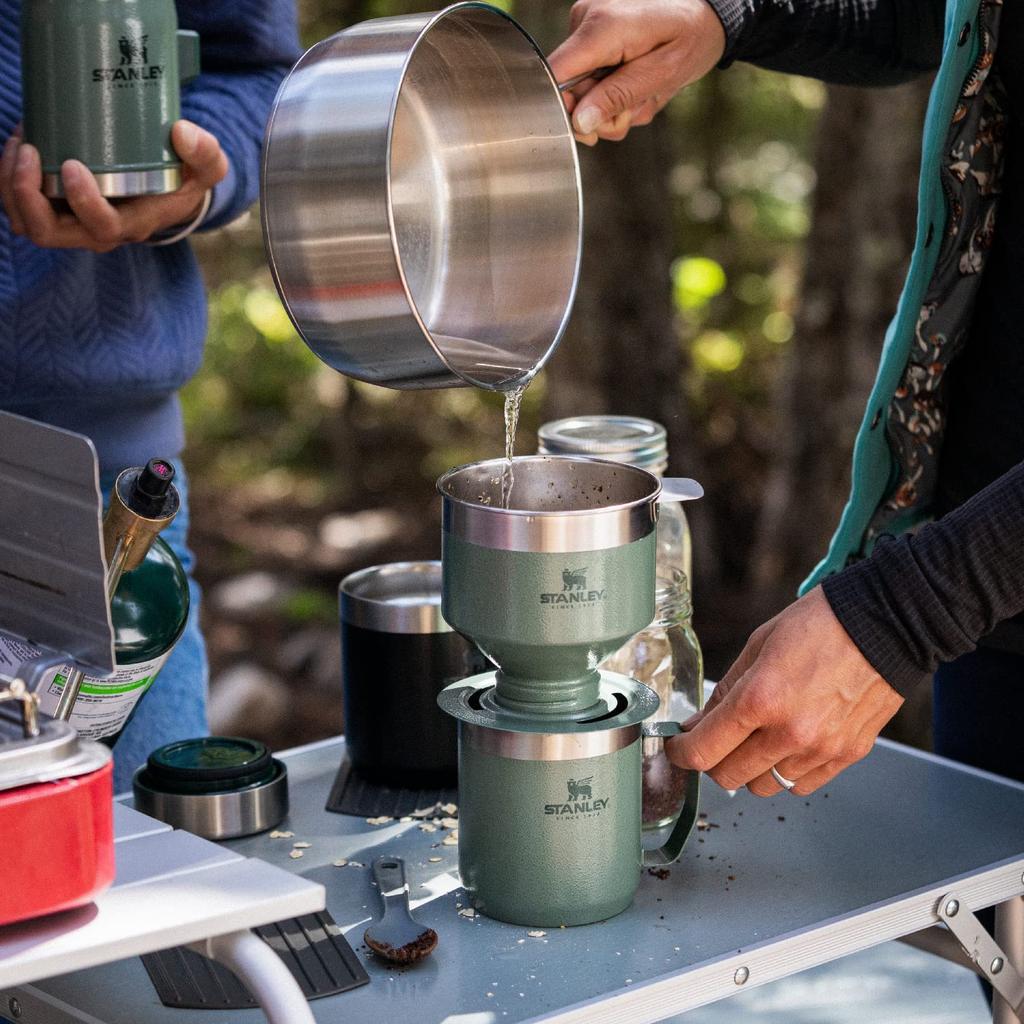 STANLEY Classic Pour-Over Green Dripper with Stainless Steel Filter, 1-4 Cups of Coffee, Ideal for Outdoor Use or Home Cafes, with Warranty