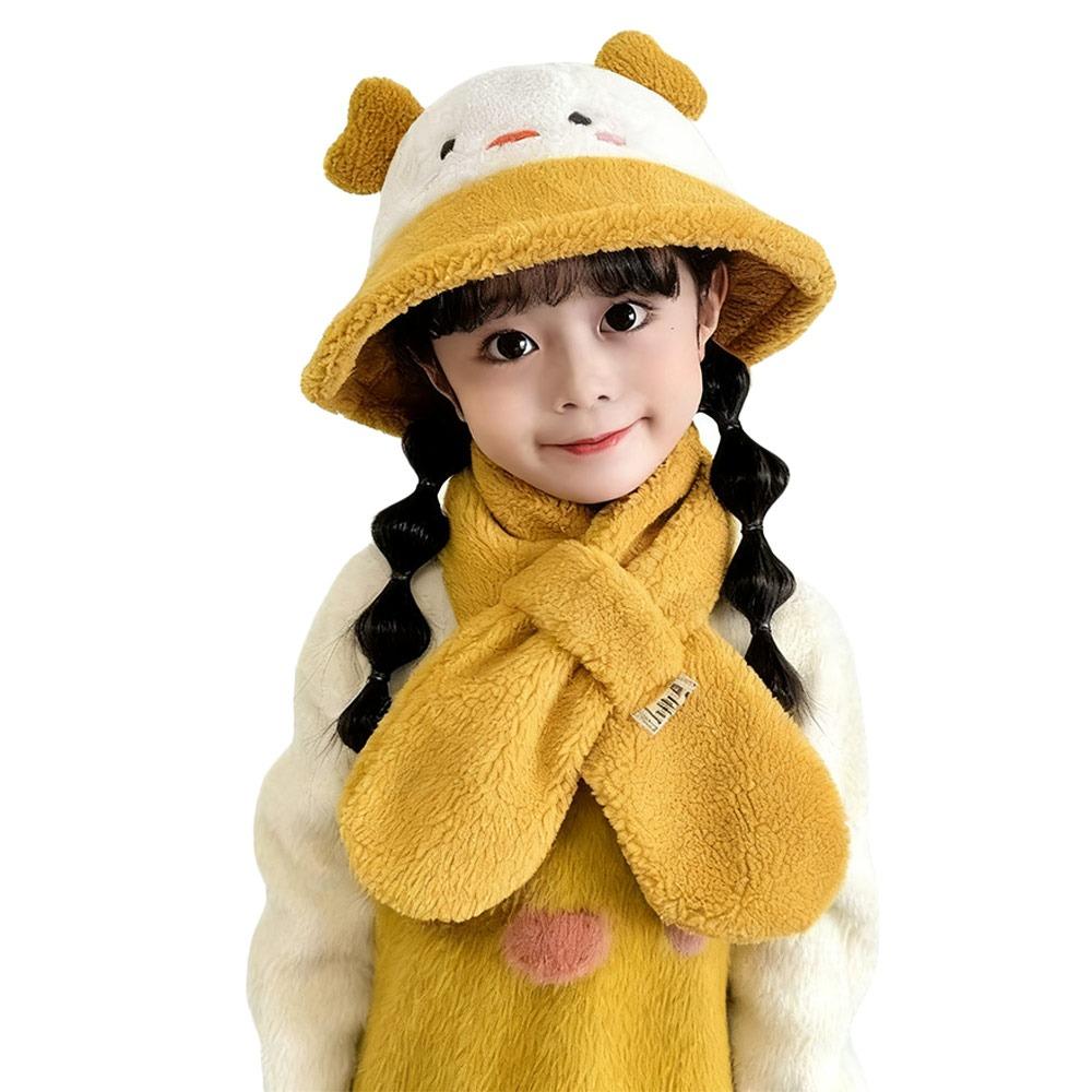 Polar Fleece Baby Bucket Hat Warm Fisherman Hat Fashion Pullover Cap Children