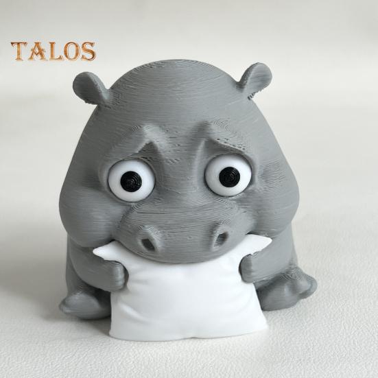 Грустный малыш бегемот 3D печатный бегемот орнамент миниатюрная фигурка бегемота настольное коллекционное украшение бегемота для домашнего офиса