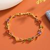 Vintage Vine Gemstone Patchwork Bracelet for Women Luxurious Colorful Niche Design Buckle Bracelet French country-style exquisite accessories for
