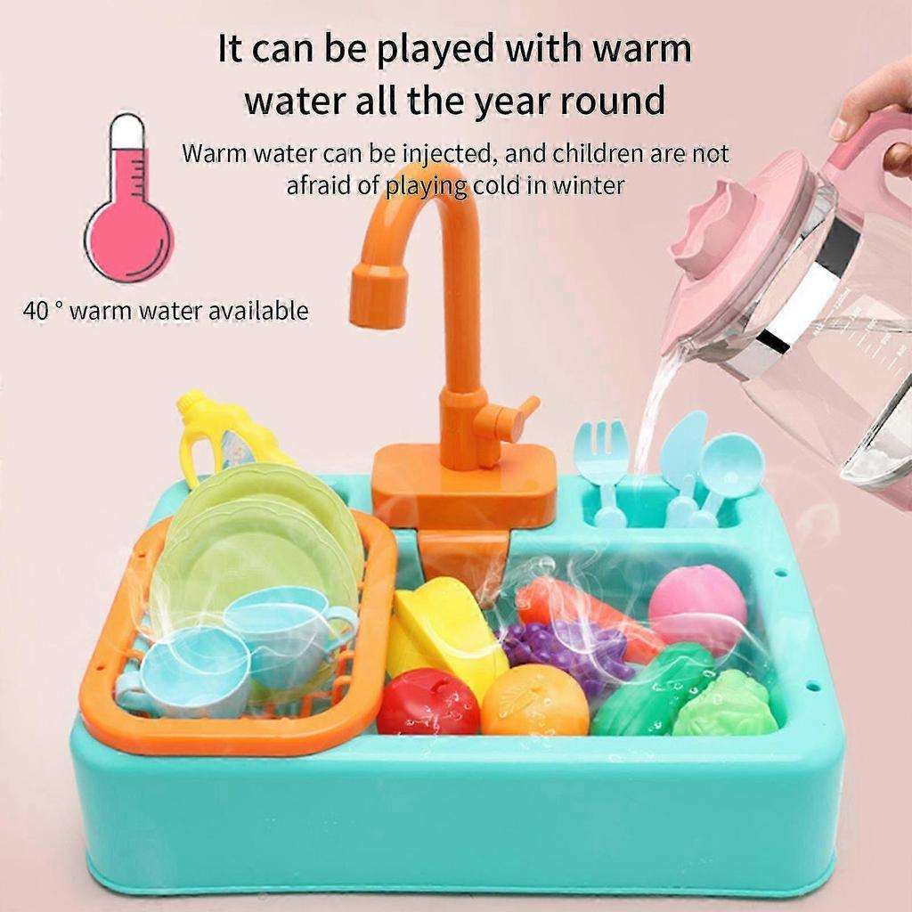 Analog Electric Dishwasher Sink Children's Role Playing Kitchen Set Toys Kids Toy Pretend Play Accessory [jkw]