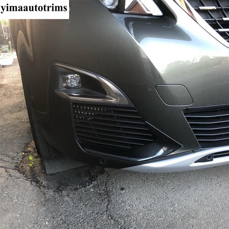 Накладки-полоски на передние противотуманные фары 'Брови' для Peugeot 3008 5008 GT 2017 - Аксессуары из АБС-пластика Хром / Углеродного волокна