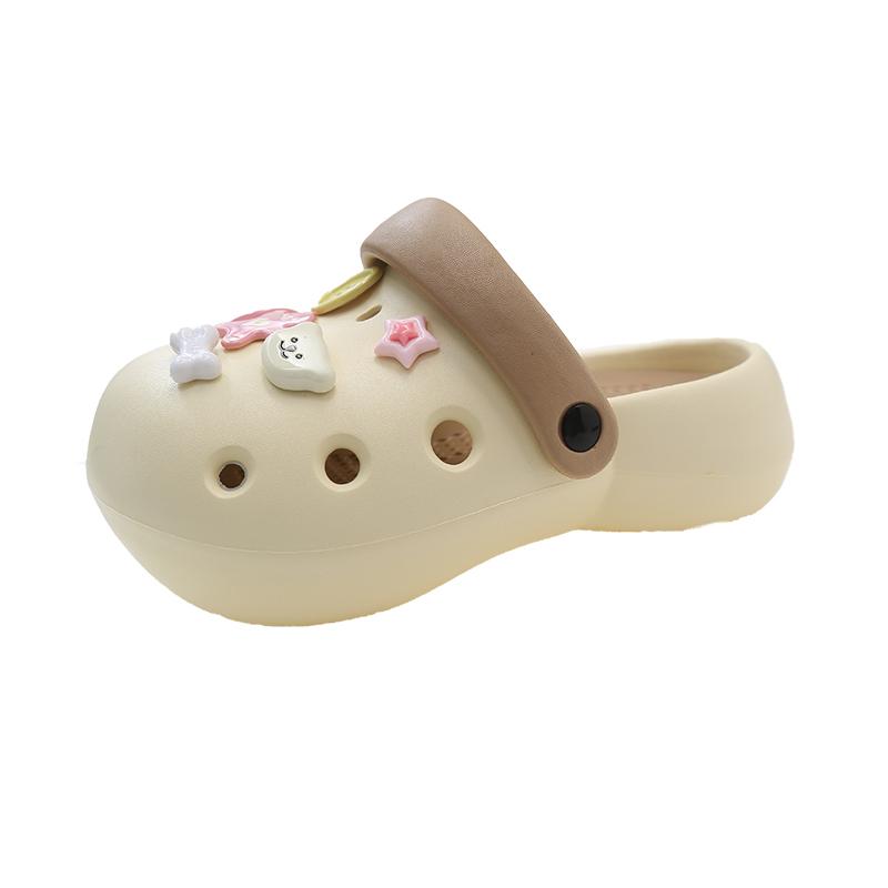 Модные новые сандалии тапочки милые мультяшные сабо женские мюли летние пляжные сандалии пещера отверстие женская садовая обувь для студентов девочек