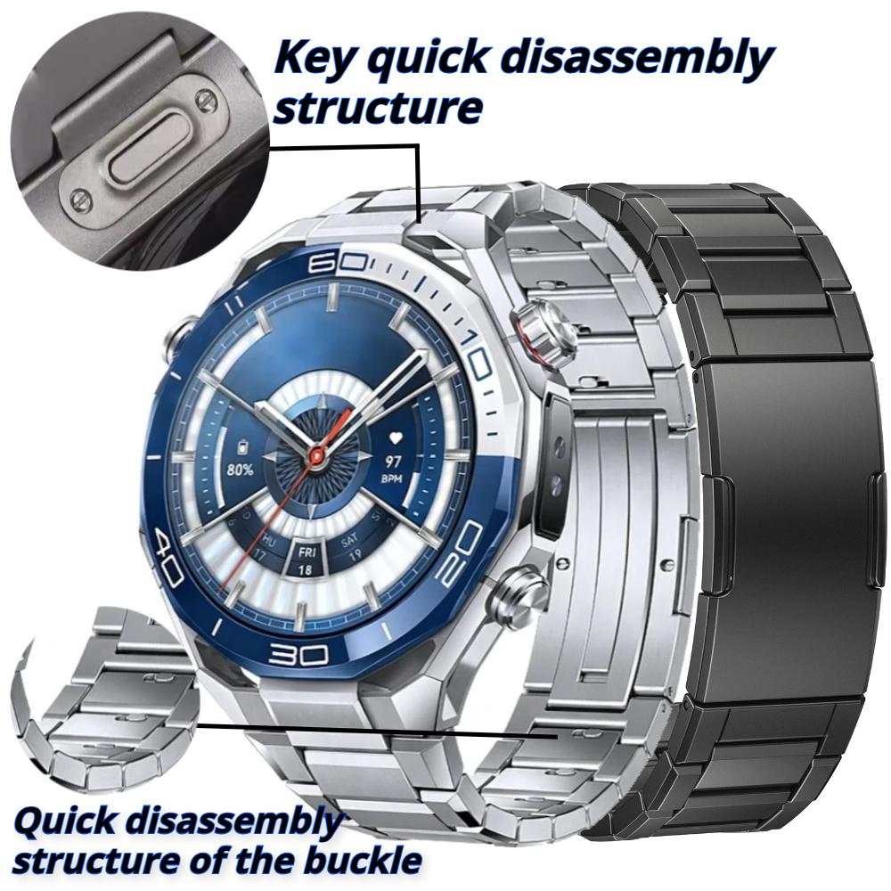 22мм Титановый ремешок для HUAWEI WATCH Ultimate 1/2/Buds Металлический роскошный ремешок для Huawei Watch 5 4/GT 6 5 4 Pro 3 2 46мм GT2e GT3 SE